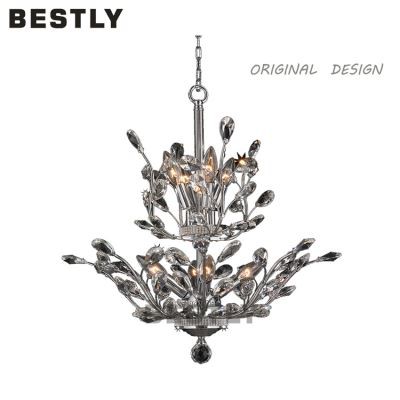 Mūsdienīgas 2 līmeņu kristāla lustras piekaramās gaismas